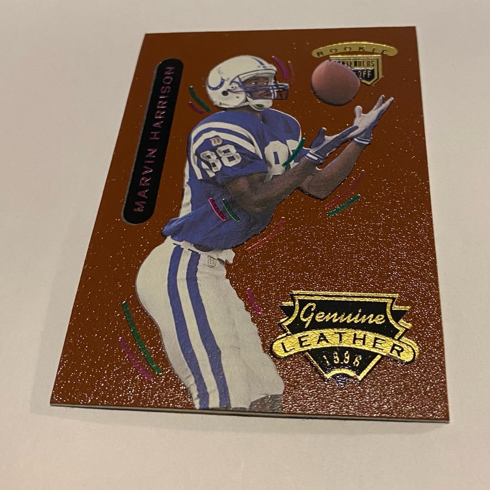 Marvin Harrison RC Rookie 1996 Playoff Contenders Genuine Leather Vintage - Picture 3 of 3